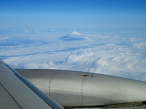 小松-東京線の機窓からの富士山